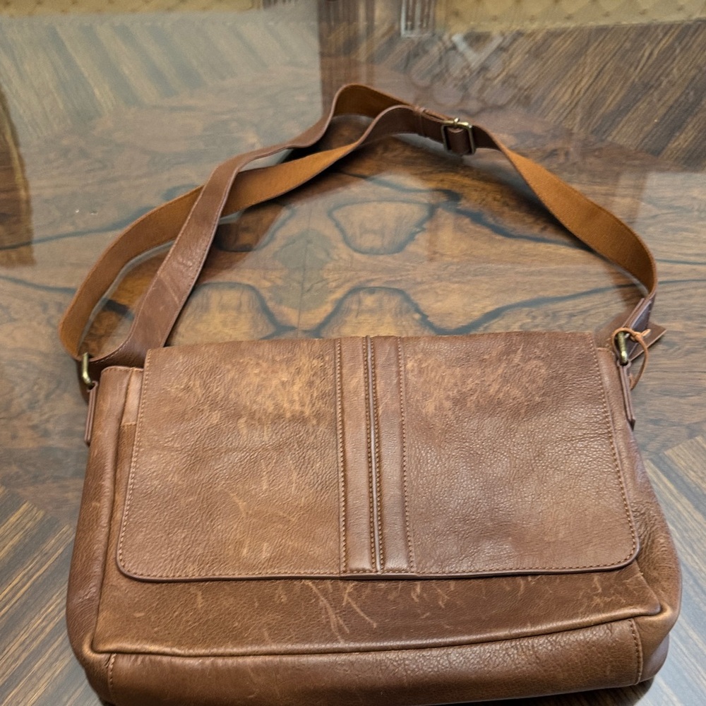 Brown Leather Men's Messenger Bag